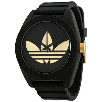 Adidas Santiago XL Black Dial Black Rubber Strap Men's Watch