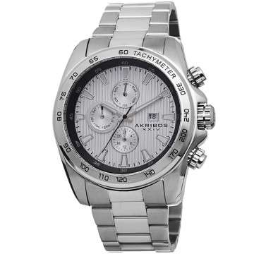 Akribos XXIV Silver-Tone Men's  Watch