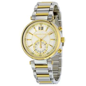 Michael Kors Sawyer Silver Dial Two-tone Ladies Watch