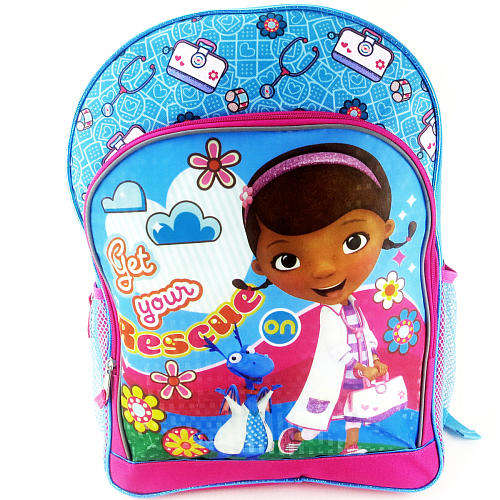 Doc McStuffins Dottie and Stuffy "Get Your Rescue On" Backpack with Two Side Mesh Pockets