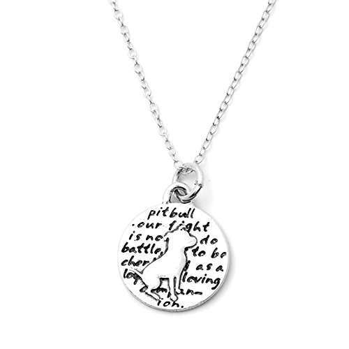 Kevin N Anna Pitbull (Pitbull quote) Sterling Silver Small Pendant Necklace