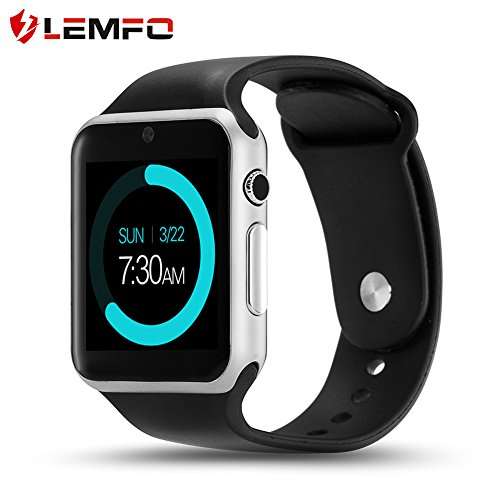 LEMFO IW08 Smart Watch Cell Phone Fitness Tracker Bluetooth WristWatch with Camera for Android Smart