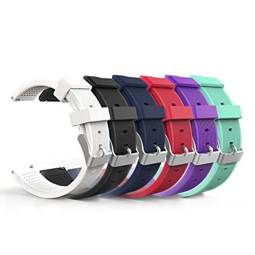 Gear S2 Classic Watch Band, MoKo [6-PACK] Soft Silicone Replacement Sport Band for Samsung Gear S2 C