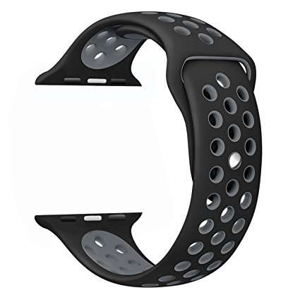 Apple Watch Band, FanTEK Soft Silicone Nike+ Sport Style Replacement iWatch Strap Wrist Band fo