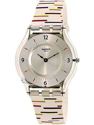 Swatch Women's Skin SFE108 Multicolor Rubber Swiss Quartz Fashion Watch