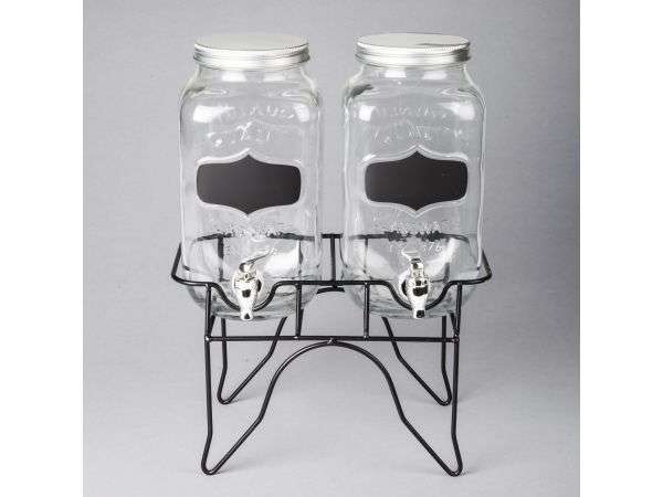 Aqua Homeware Glass Beverage Dispensers with Stand - 27519