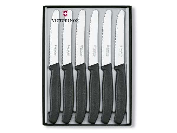Victorinox Round Tipped Steak Knives, Set of 6 - V6.7333.6G - Black