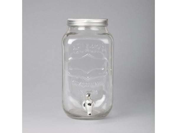 Aqua Homeware Beverage Dispenser with Mason Jar Lid, 3.3 Litre - 27526