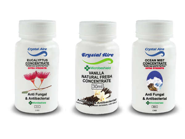 Crystal Aire Air Purifier Concentrates, Pack of 3 - C002 - Eucalyptus Ocean mist and Vanilla