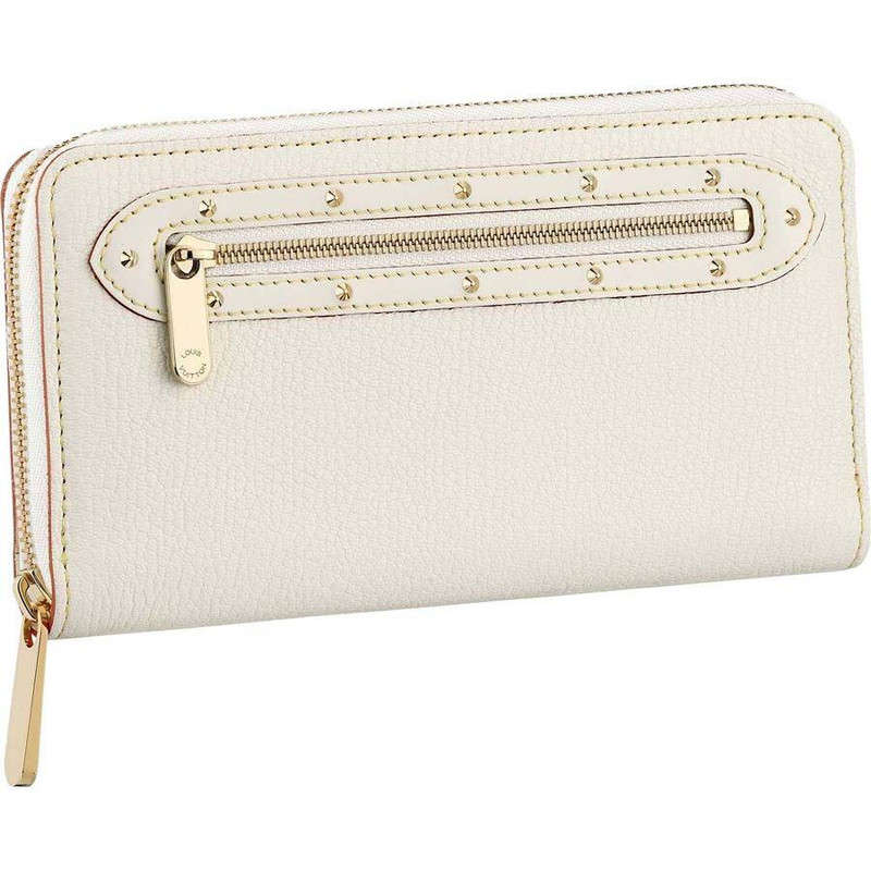 Louis Vuitton Suhali Leather Zippy Wallet (Cream) - Made with Genuine Goatskin Leather