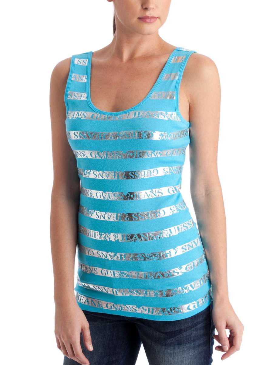 GUESS KADYN ALLOVER LOGO TANKBlue SIZE S