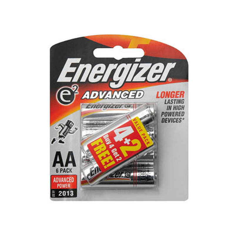 Energizer e2 AA Alkaline Card 4+2 Free Promo Pack