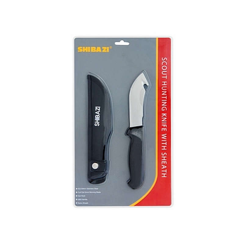 Shibazi Scout Gut-Hook Hunting Knife W/Nylon Sheath Blister