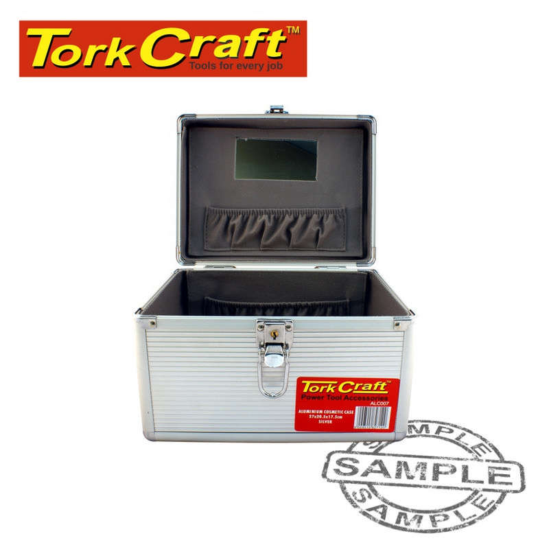 Tork Craft Aluminium Cosmetic Case 27 X 20.5 X 17.5 Silver Stripe Form Surface
