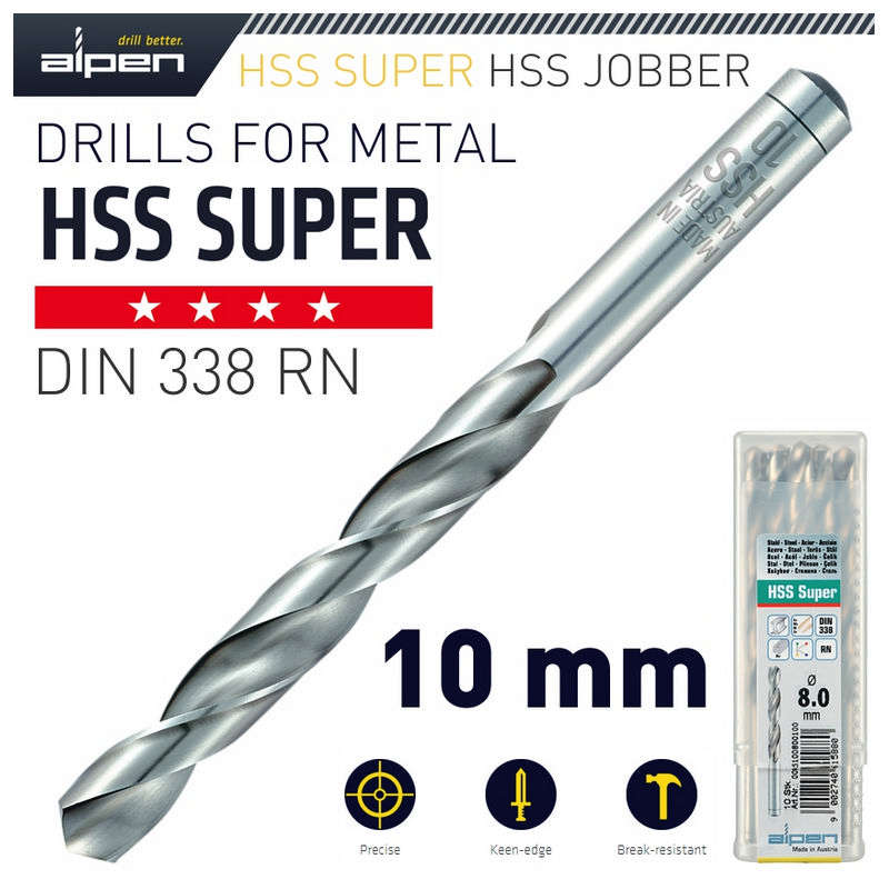 Alpen HSS Super Drill Bit 10mm Bulk