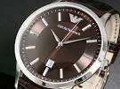 Emporio Armani (2413) Men's Brown Dial Stainless Steel Quartz Watch IN ORIGINAL BOX