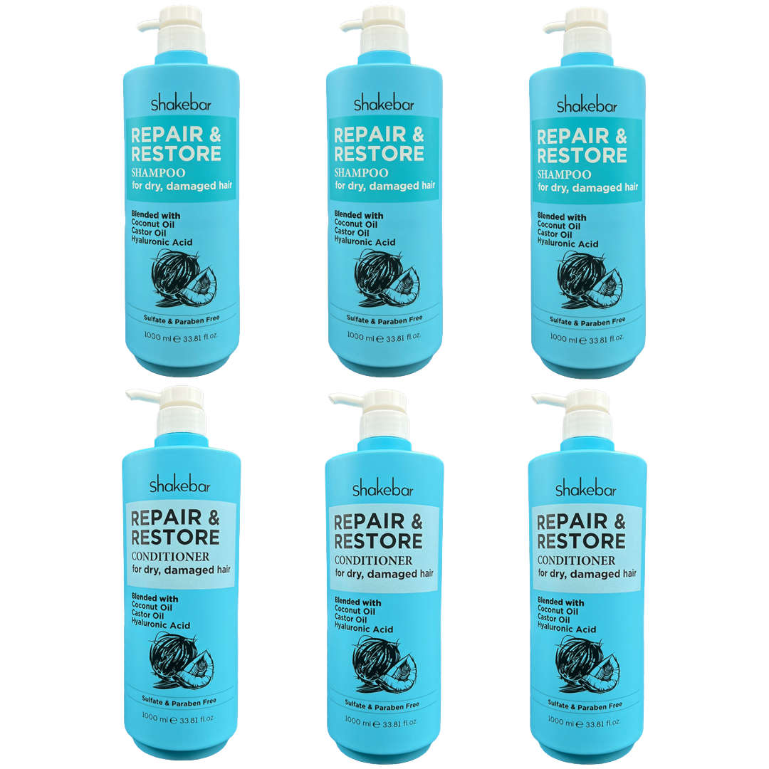 Shakebar Repair & Restore 1L Shampoo & Conditioner (3 sets)