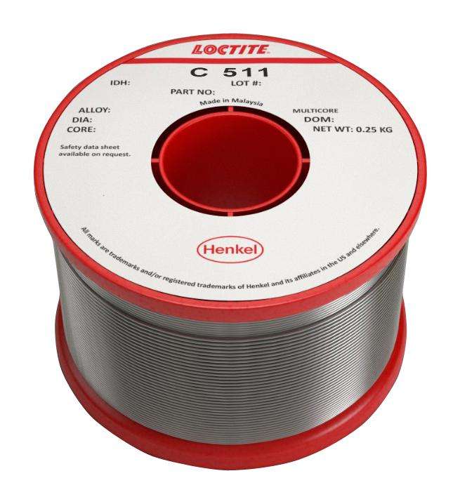 Loctite (C 511 60EN 5C 0.7MM R 250G) Solder Wire, Crystal 511, 250g