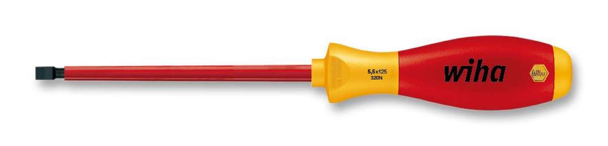 Wiha (320N-3) Screwdriver, Slotted, VDE, 100 mm Blade, 3 mm Tip, 204 mm
