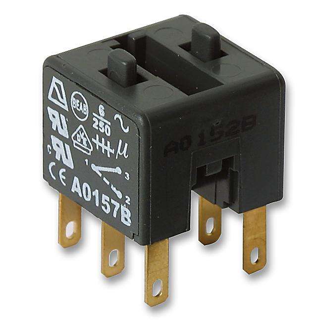 Apem (A0152B) Contact Block, DPDT, 6 A, 250 V, 2 Pole, Quick Connect