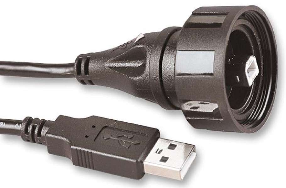 Bulgin Limited (PX0840/B/2M00) USB Cable, Type A Plug to Type B Plug, 2 m