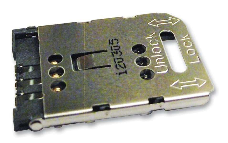 Molex (47388-2001) Memory Card Connector, Mini SIM, Hinged, 6 Contacts