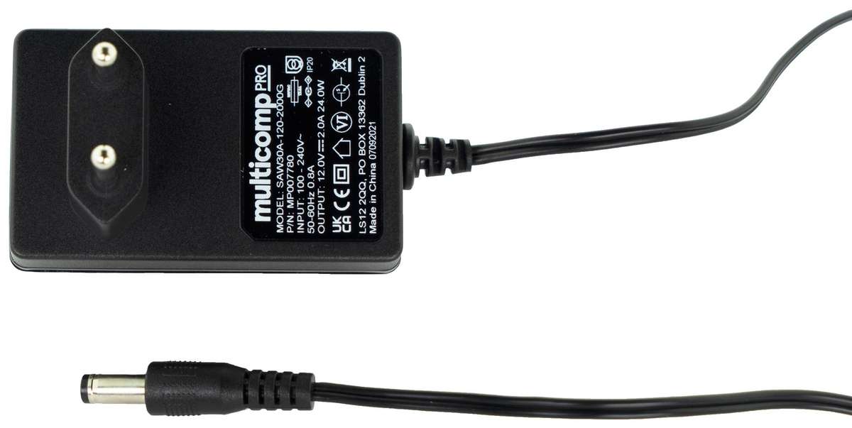 Multicomp Pro (MP007780) AC/DC Power Supply, ITE, 1 Output, 24 W, 12 V, 2 A