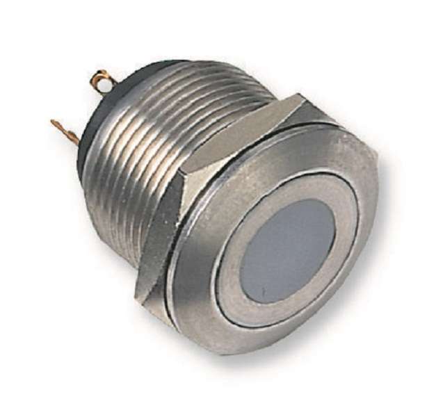 Apem (AV09C7L3D2403E) Vandal Resistant Switch, AV Series, 19.2 mm