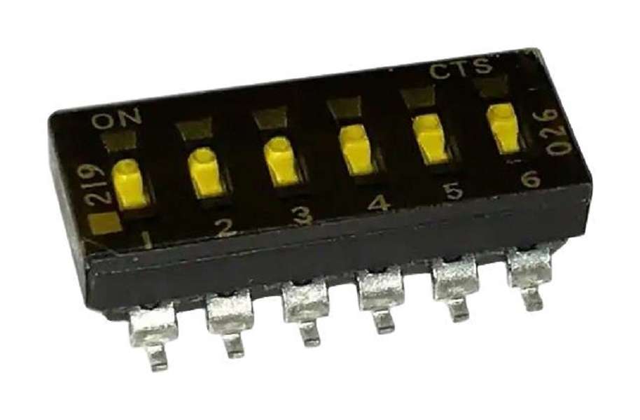 Cts (219-6LPST) DIP / SIP Switch, SPST, 50 V, 100 mA