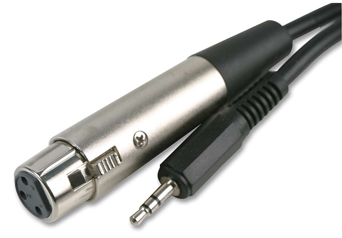 Pro Signal (PSG00763) XLR Socket, 3 Way, 3.5mm Stereo Jack Plug, 6m, Black
