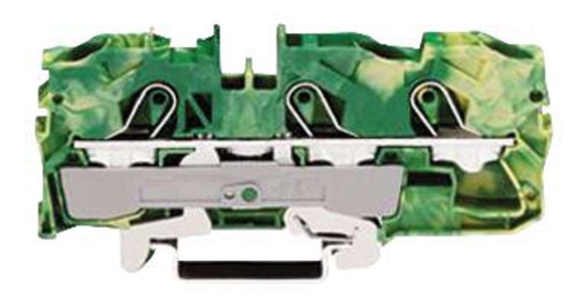 Wago (2010-1307) DIN Rail Mount Terminal Block, 3 Ways, 20 AWG