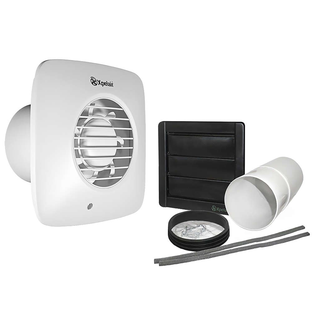 Xpelair DX100 Kitchen & Bathroom Extractor Fan with Universal Mounting Kit