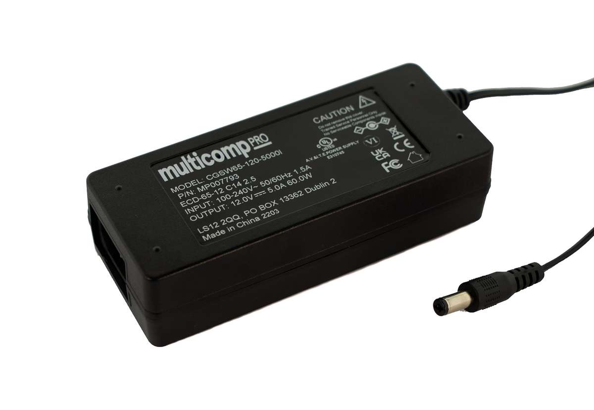 Multicomp Pro (MP007793) AC/DC Power Supply, 1 Output, 60 W, 12 VDC, 5 A