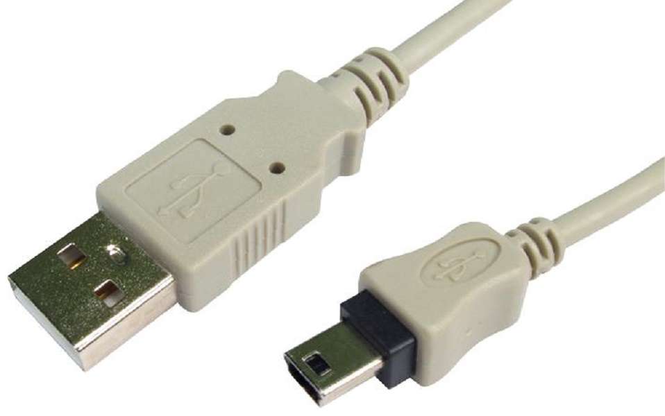Pro Signal USB2062 USB Cable, Type A Plug to Mini Type B Plug, 2 m, 6.6 ft