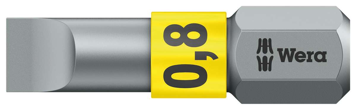 Wera (05056064001) Hex Driver Bit, Slotted, 0.8mm x 5.5mm Bit, 25 mm