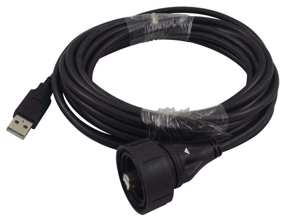 Bulgin Limited (PX0840/B/5M00) USB Cable, Type A Plug to Type B Plug, 5 m