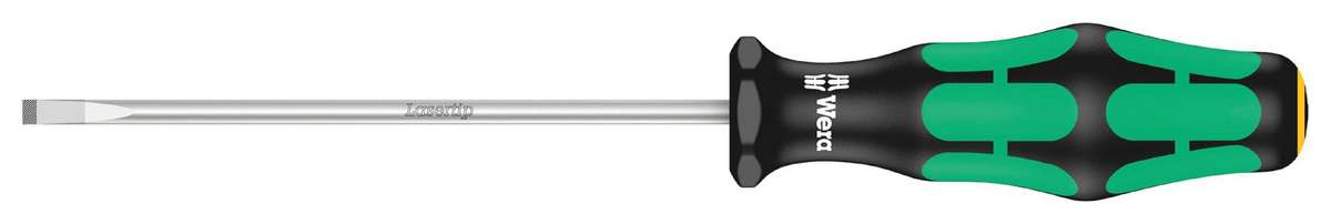 Wera (8015) Screwdriver, Slotted, 100 mm Blade, 3.5 mm Tip, 181 mm Overall