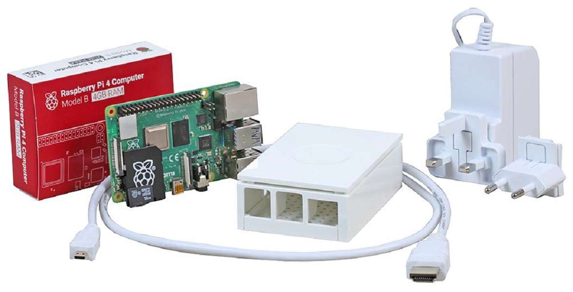 Raspberry Pi (RPI4-MODB HDMISK-WHT4GB) Raspberry Pi 4B Starter Kit, 4GB RAM