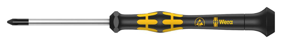 Wera (030112) Phillips Screwdriver, ESD, #1 Tip, 80 mm Blade Length
