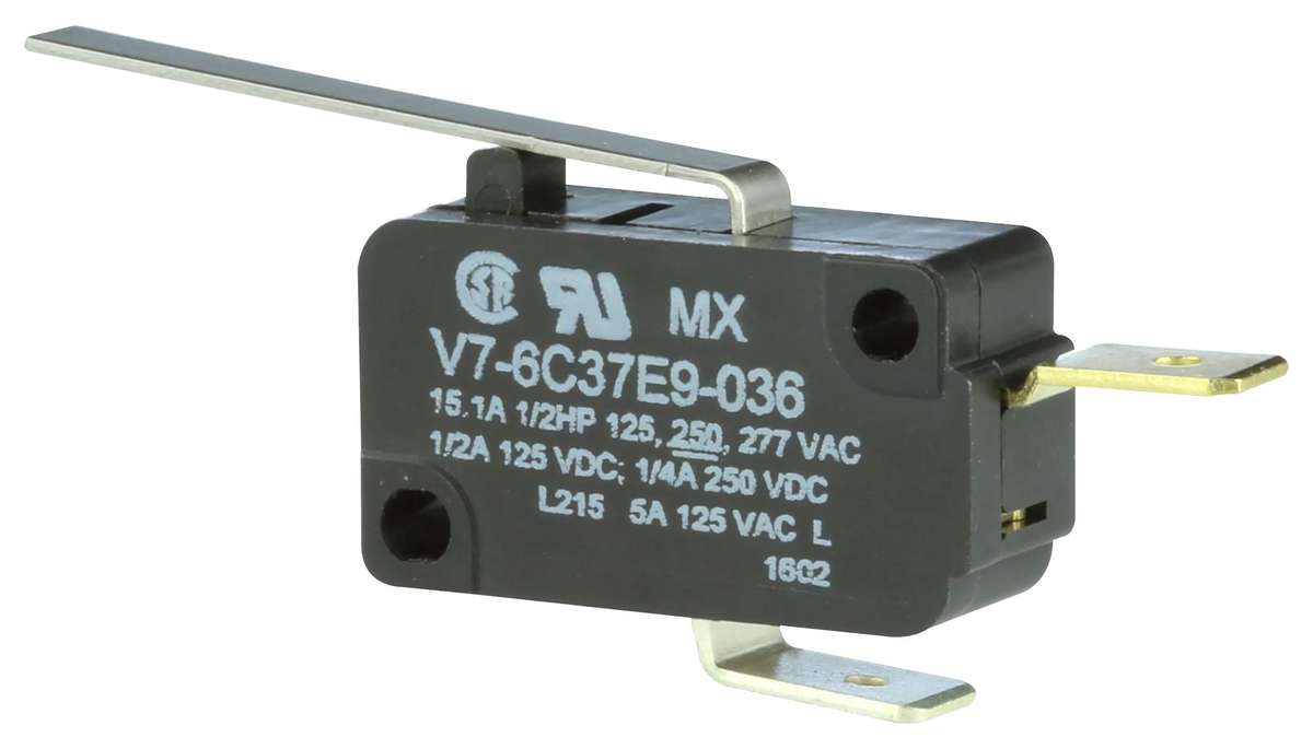 Honeywell (V7-6C37E9-036) Microswitch, Miniature, 15.1 A
