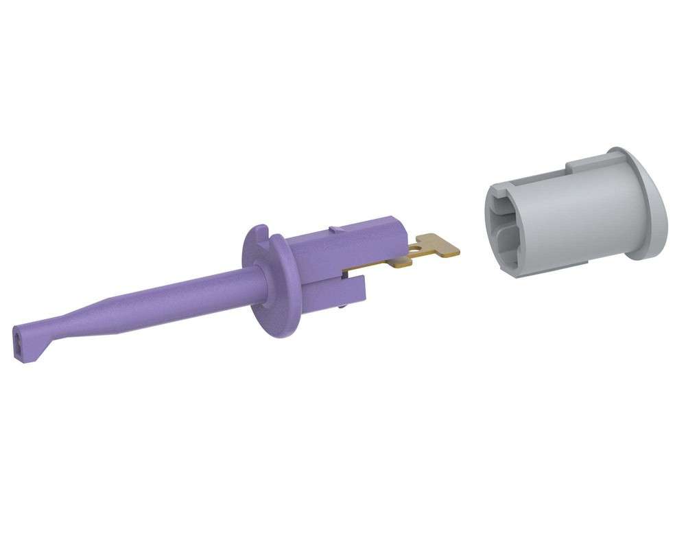 Tenma 72-14342 Test Probe Connector, 6A, 70V, Purple, Hook, Test Probes