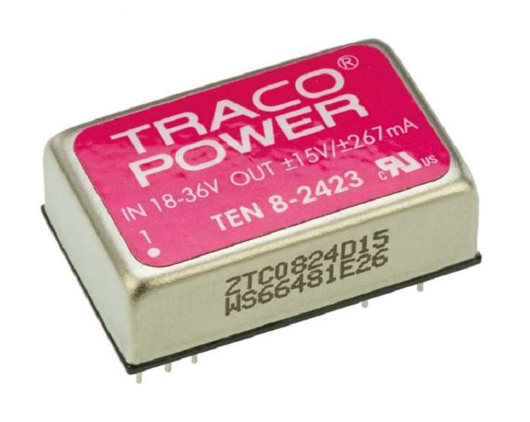 Traco Power (TEN 8-2423) Isolated Through Hole DC/DC Converter, 15V, 265mA