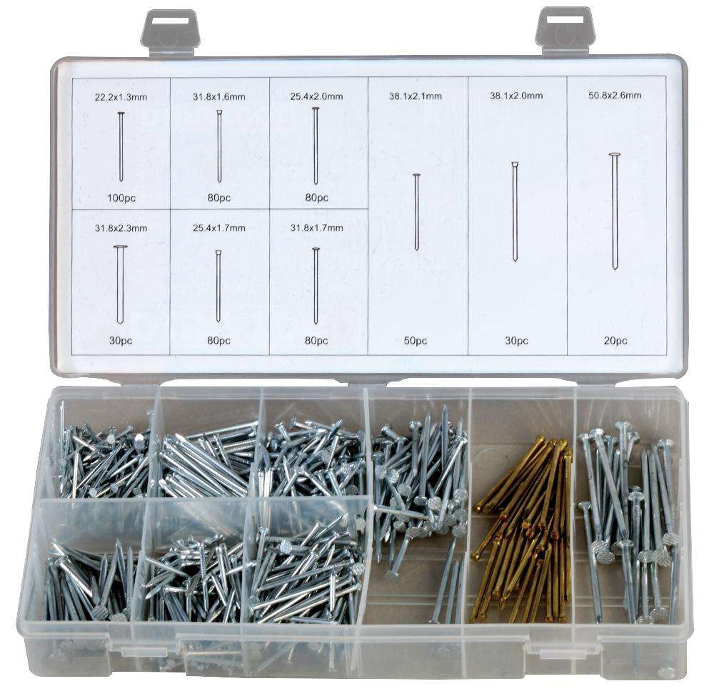 Duratool (D02258) Nail Set, Assorted, Steel, 550 Pieces