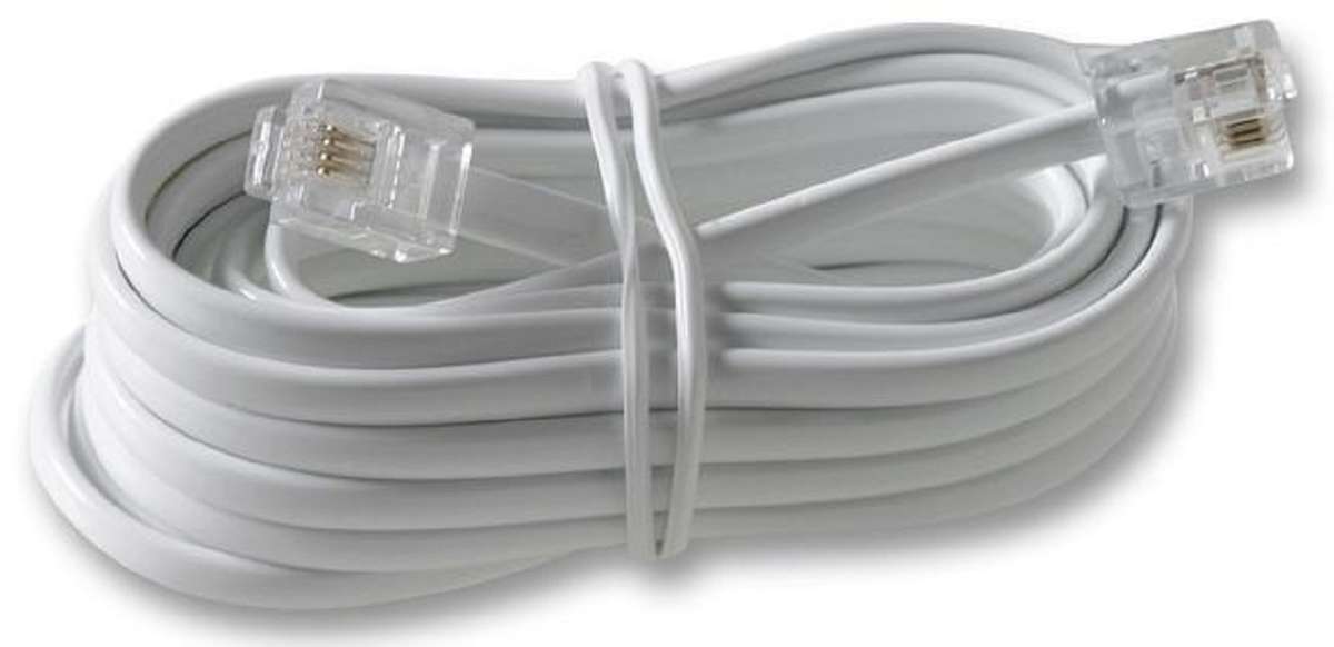 Pro Signal PSG90594 Telephone Modular Cable, RJ11 Plug to RJ11 Plug, White