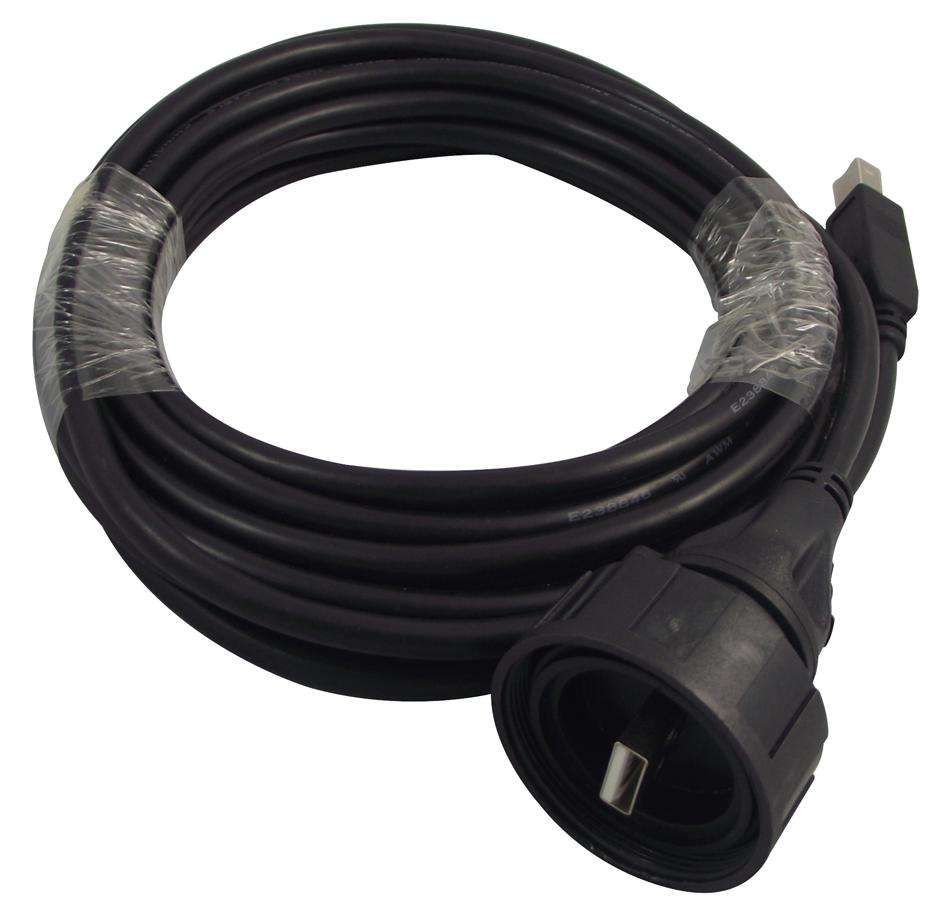 Bulgin Limited (PX0840/A/5M00) USB Cable, Type A Plug to Type B Plug, 5 m