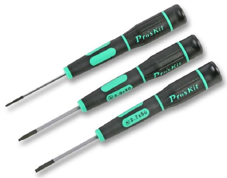 Pro's Kit (SD-081F) Screwdriver Set, Precision, 2mm, 2.3mm 2.7mm, 3 Piece