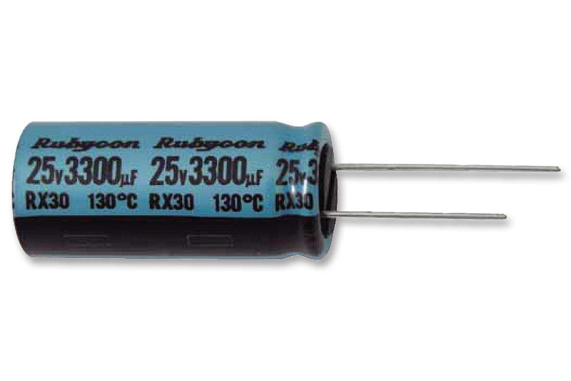 Rubycon (50RX302200M18X40) Electrolytic Capacitor, Miniature, 2200µF, 50V