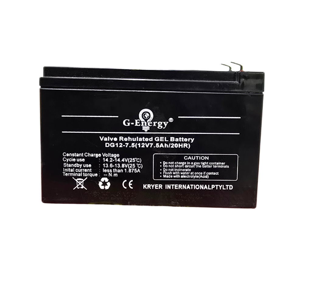 G-Energy 7.5AH 12V Alarm / Gate / Energizer / Security / Motor Gel Battery