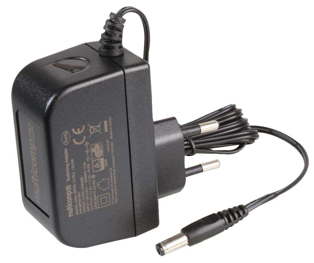 Multicomp Pro (MP001991) AC/DC Power Supply, 18 W, 12 V, 1.5 A