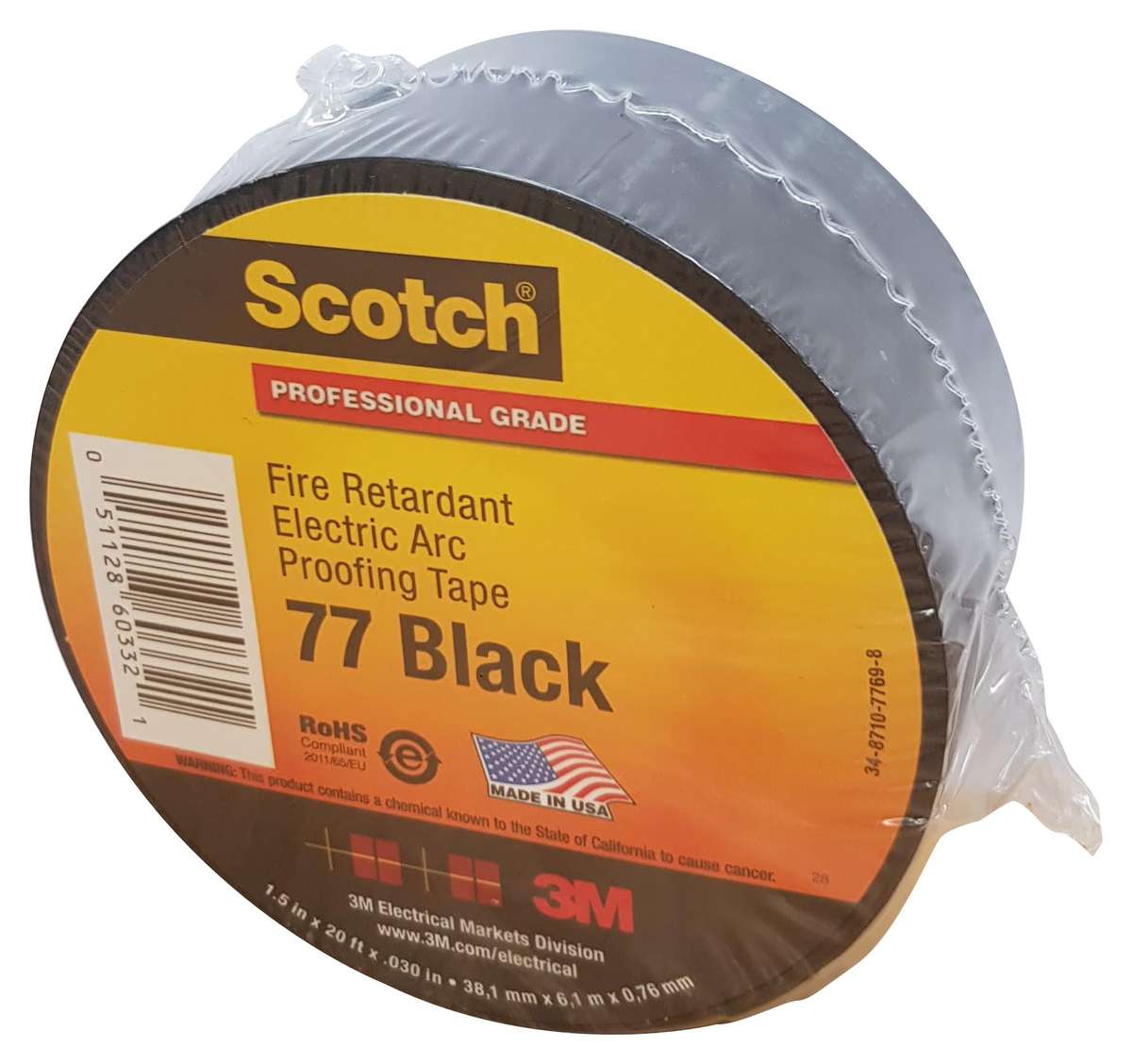 3M (77 38MM) Electrical Insulation Tape, 38.1 mm x 6.1 m